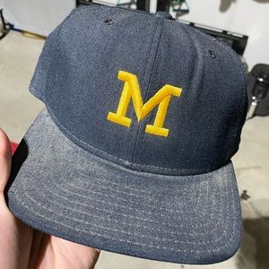 Vintage University of Michigan New Era Pro Model Hat size 7 7/8 Navy